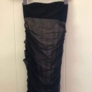 Bodycon Strapless Cocktail Dress with Mesh detail